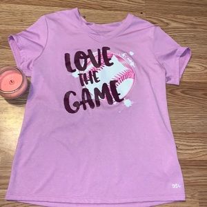 “love the game” with a baseball.